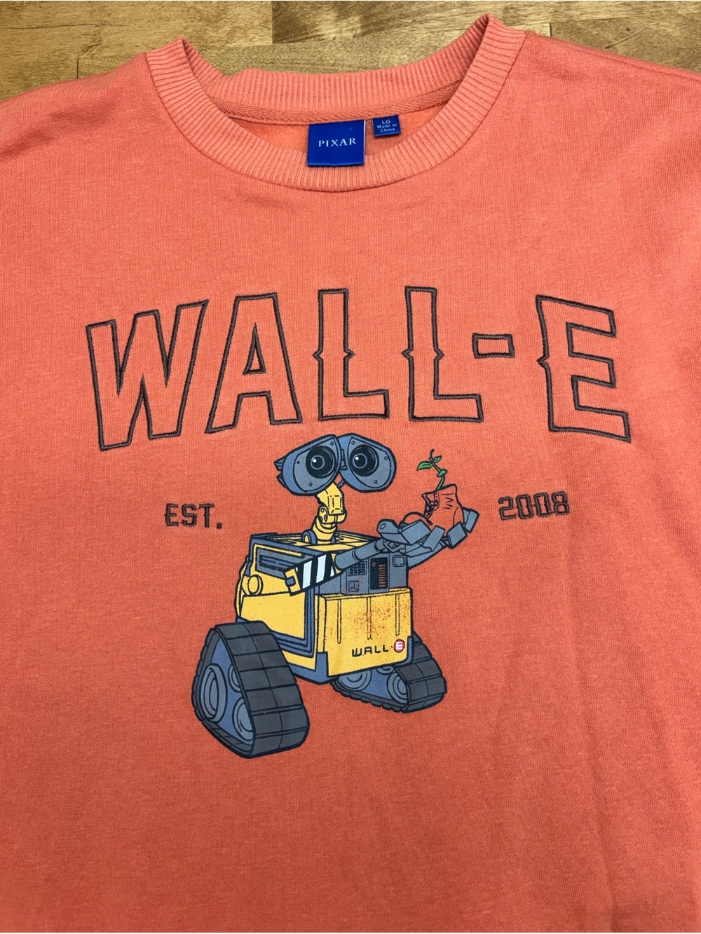 PIXAR WALL·E Orange Graphic Crewneck Sweater - Men's